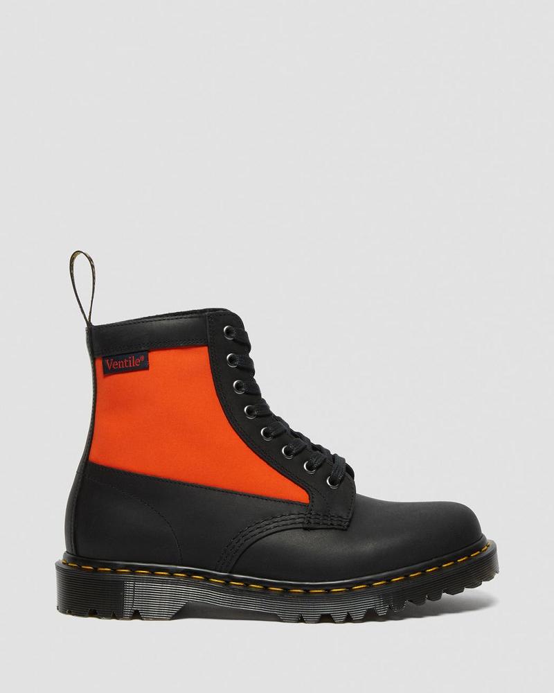 Black Men's Dr Martens 1460 Panel Made in England Leather Lace Up Boots | CA 521SGL